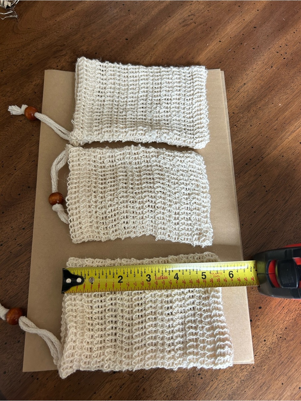 Handmade Cream Knit Soap Savers - Set of 3